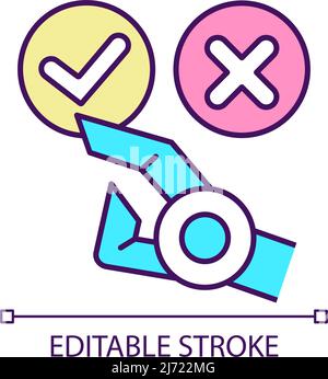 Automated decision making RGB color icon Stock Vector