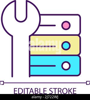 Processing large amount of data RGB color icon Stock Vector