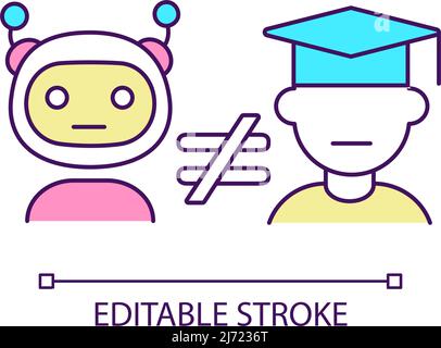 Machine learning disadvantage RGB color icon Stock Vector