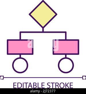 Algorithm structure RGB color icon Stock Vector