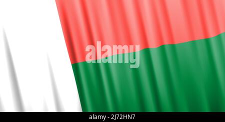 Wavy vector flag of Madagascar Stock Vector