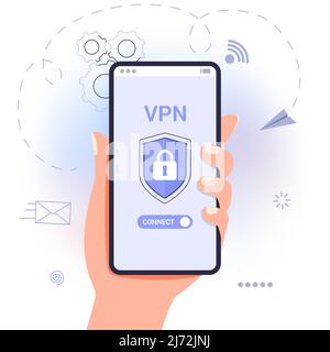 HTTPS Protected connection Secure protocol Security communication online networks Safe browsing Internet surfing on net and data sertificate encryptio Stock Vector