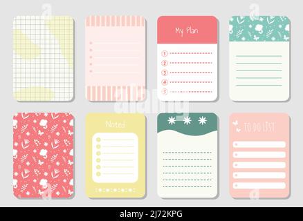 Collection of cute note paper Stock Vector