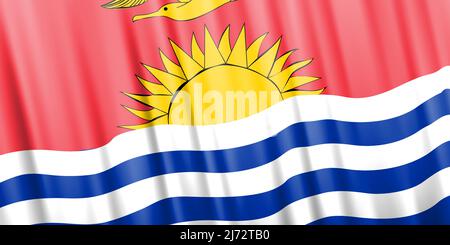 Wavy vector flag of Kiribati Stock Vector
