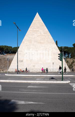 Pyramid of Cestius Rome Italy Stock Photo