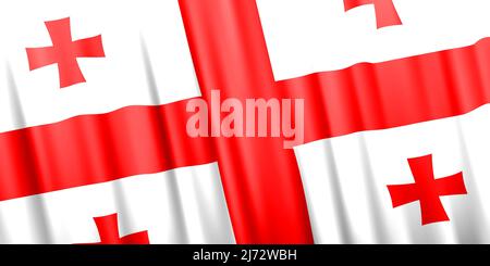 Wavy vector flag of Georgia Stock Vector