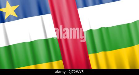 Wavy vector flag of Central African Republic Stock Vector