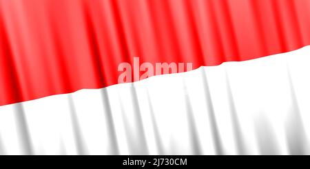 Wavy vector flag of Indonesia Stock Vector