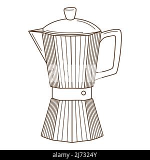 Classic metal coffee maker Royalty Free Vector Image