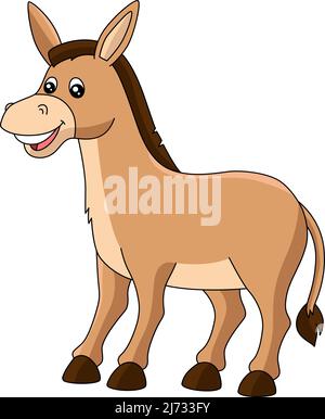 Donkey Cartoon Colored Clipart Illustration Stock Vector