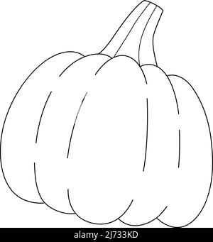 Pumpkin Vegetable Isolated Coloring Page for Kids Stock Vector Image ...