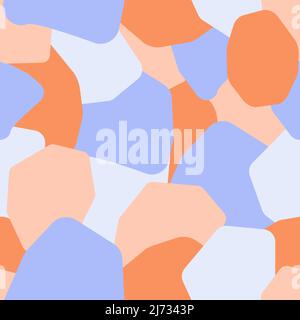 Abstract background in blue and orange shades, seamless pattern Stock Vector