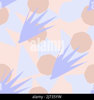 Abstract background in blue and beige shades, seamless pattern Stock Vector