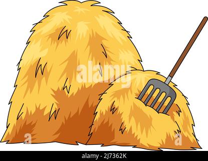 Haystack Cartoon Colored Clipart Illustration Stock Vector