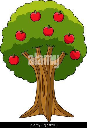 Apple Tree Cartoon Colored Clipart Illustration Stock Vector Image & Art -  Alamy