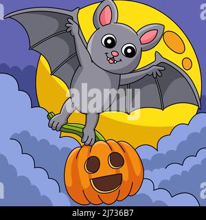 Flying Bat Halloween Cartoon Colored Clipart Stock Vector Image & Art ...