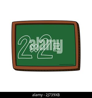 A school board with a task. Doodle style. Mathematics. Hand-drawn Colorful vector illustration. The design elements are isolated on a white background Stock Vector