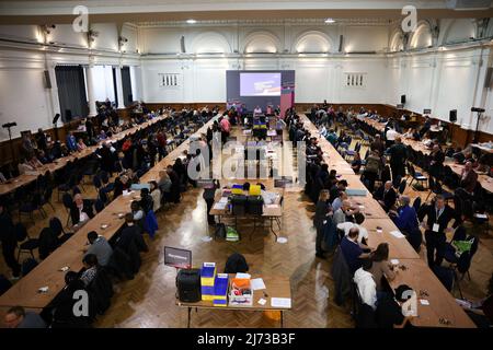 Volunteers wait to begin counting ballot papers for the Westminster Volunteers wait to begin counting ballot papers for the Westminster