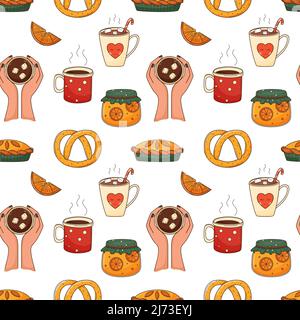 Isolated colored autumn coffee mug sticker icon Vector Stock Vector ...