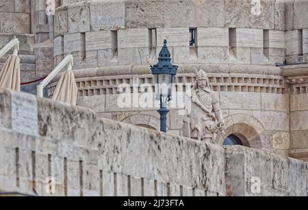 Fishermans Bastion architectural details in Budapest Hungary Stock Photo