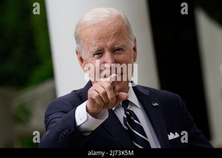 United States President Joe Biden with first lady Jill Biden greets guests at a Cinco de Mayo reception with Mrs. Beatriz Gutiérrez Mueller de López Obrador, wife of Mexican President, in the Rose Garden of the White House in Washington on May 5, 2022. Credit: Yuri Gripas / Pool via CNP /MediaPunch Stock Photo