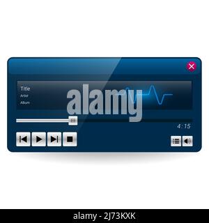 music player five Stock Vector