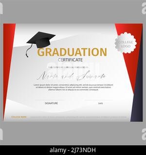 Graduation Certificate template vector illustration Stock Vector