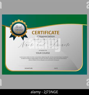 Certificate of Appreciation template vector illustration Stock Vector