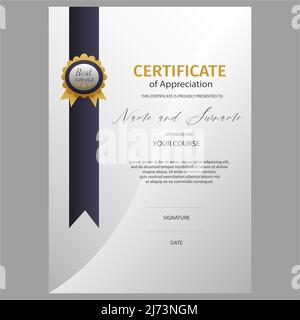 Certificate of Appreciation template vector illustration Stock Vector