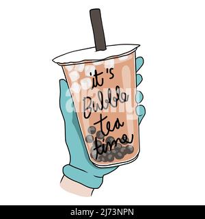 It's bubble tea time vector illustration Stock Vector
