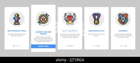 Award For Winner In Championship Onboarding Icons Set Vector Stock Vector