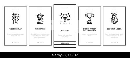 Award For Winner In Championship Onboarding Icons Set Vector Stock Vector