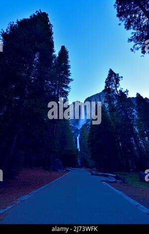 The Yosemite Falls from the Trailhead Stock Photo