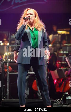 Lead singer Carol Decker of TPau band performs at 80s Classical Concert in Millenium Square. Stock Photo