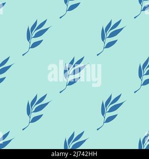 Sharp leaves petals isolated on light green background is in Seamless pattern - vector illustration Stock Vector