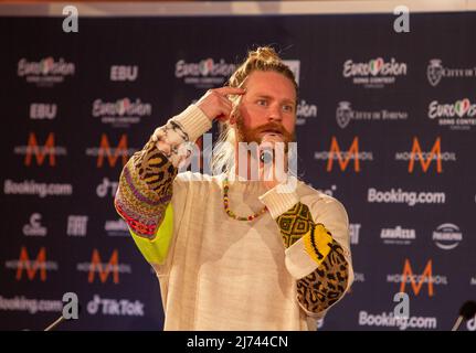 Sam Ryder (Sopace man) United Kingdom during the Eurovision Song Contest 2022, artists press conference, on 05 May 2022, at Pala Alpitour in Turin, It Stock Photo