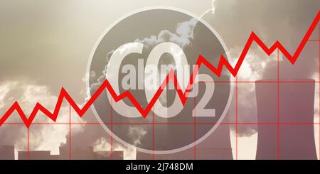 Increase in global CO2 emissions Stock Photo