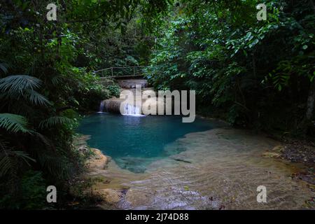 The Nicho waterfalls in the Cuban tropical forest Stock Photo