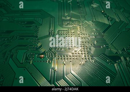 Circuit board. Technological electronic plate with roads and other ...