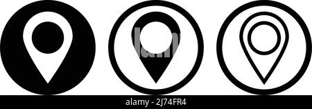 Navigation pinpoint, location map pins. Doodle sketch vector ...