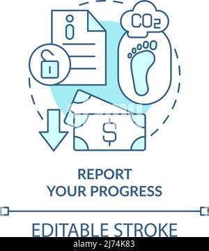 Report your progress turquoise concept icon Stock Vector