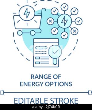 Range of energy options turquoise concept icon Stock Vector
