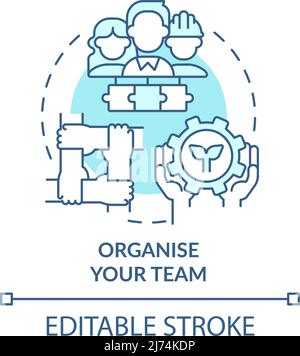Organize your team turquoise concept icon Stock Vector