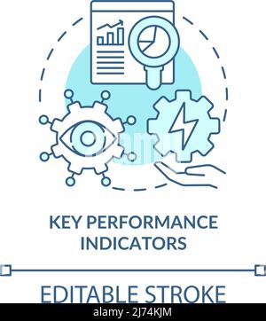 Key performance indicators turquoise concept icon Stock Vector