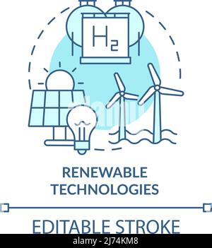 Renewable technologies turquoise concept icon Stock Vector