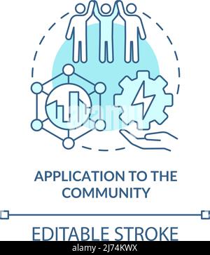 Application to community turquoise concept icon Stock Vector