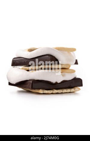 Homemade smores isolated on white background Stock Photo