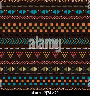 Hand drawn abstract seamless pattern, ethnic background, african style - great for textiles, banners, wallpapers, wrapping - vector design Stock Vector