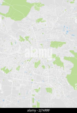 City map Lviv, color detailed plan, vector illustration Stock Vector