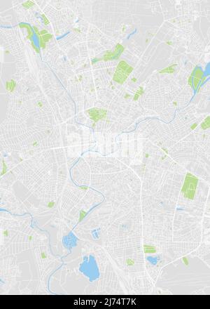 City map Kharkiv, color detailed plan, vector illustration Stock Vector